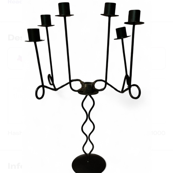n/a Other - Elegant Black Metal Candelabra